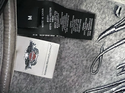 Size M Harley-Davidson Gray Fleece Zip-Up Turtle-Neck Jacket