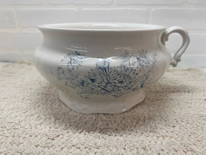 Antique chamber pot w/ blue floral design