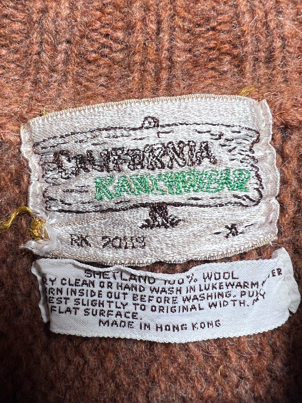 California Ranchwear Vintage Shetland Wool Shawl Collar Cardigan