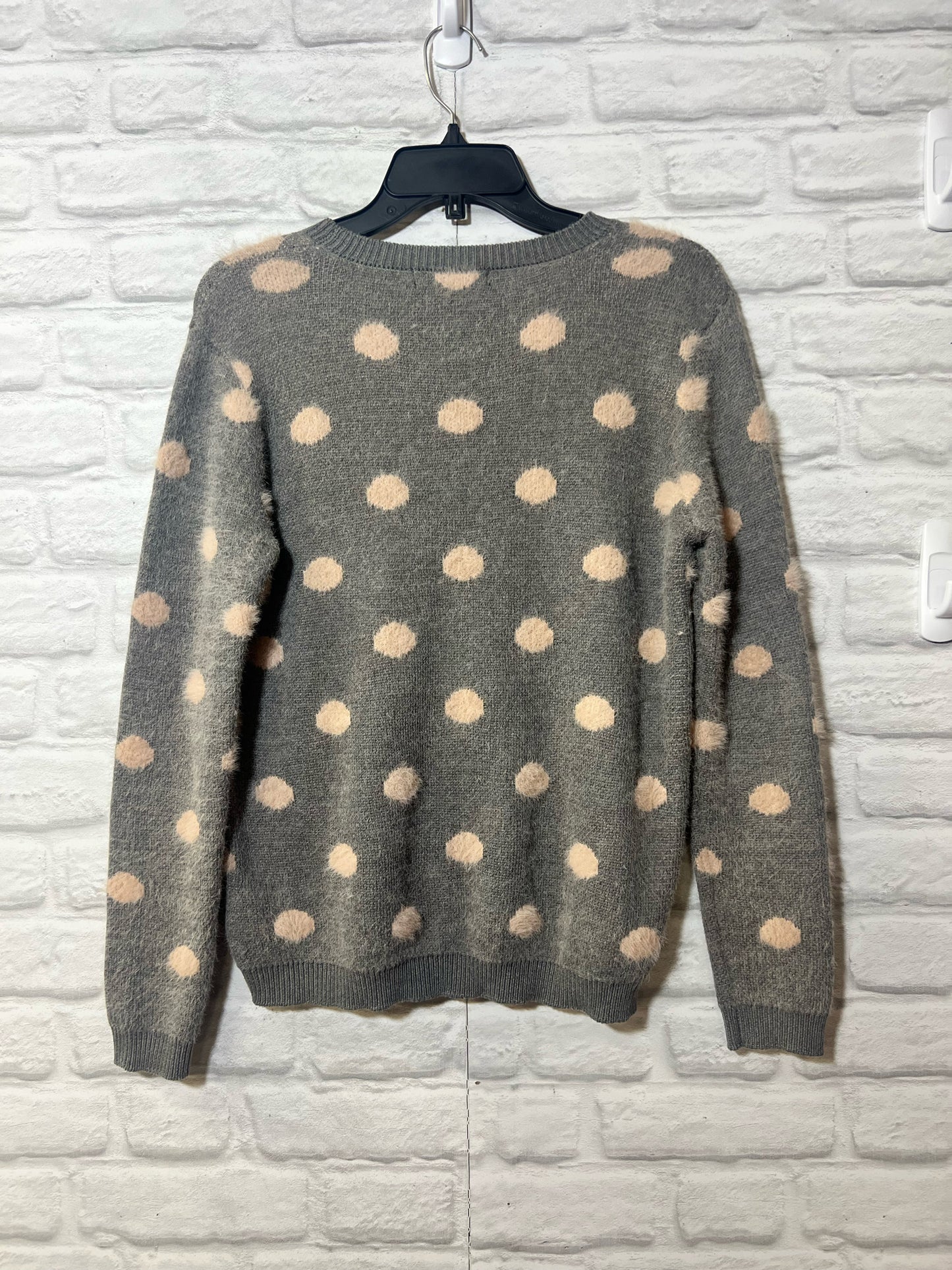 Size M Romeo & Juliet Couture gray and pink polka dot sweater