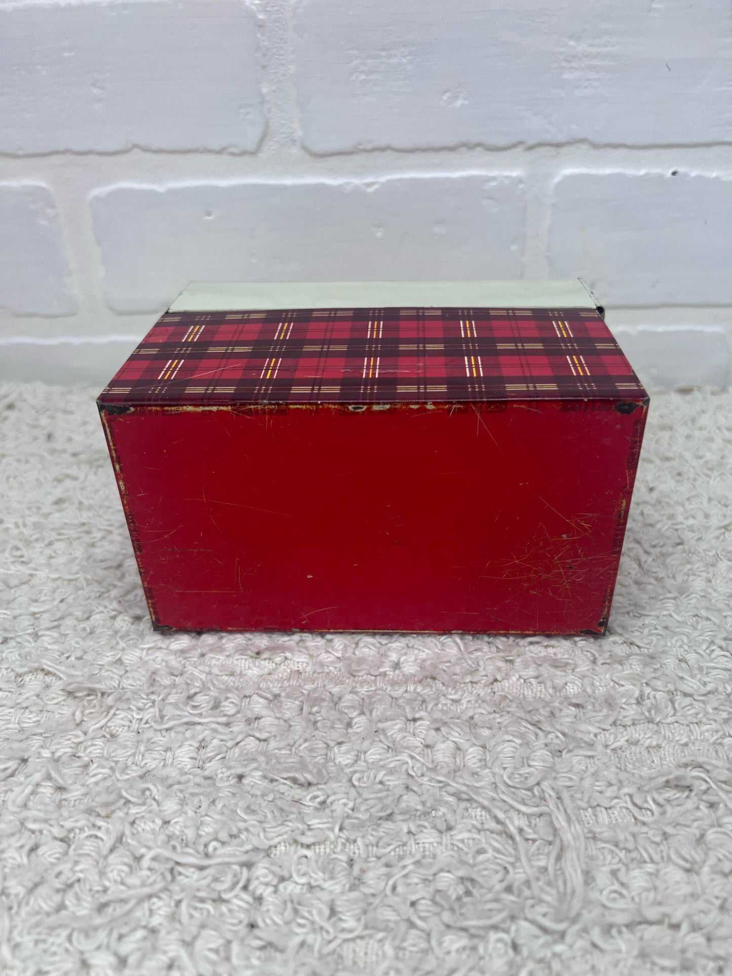 Ohio Art Red Plaid Recipe Box