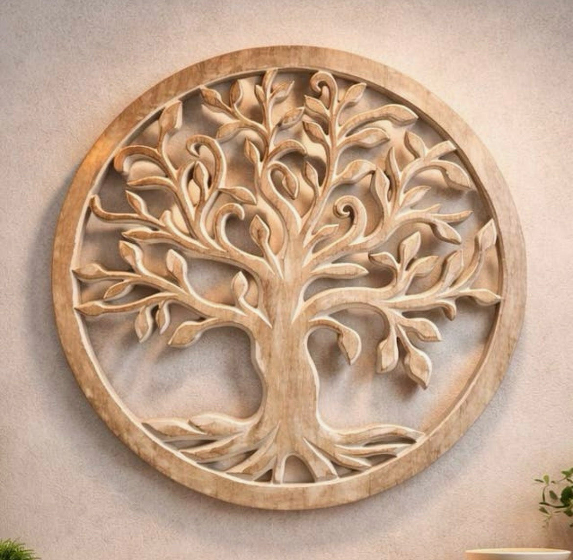 White Wood Tree of Life Wall Hanging Tree Cutout