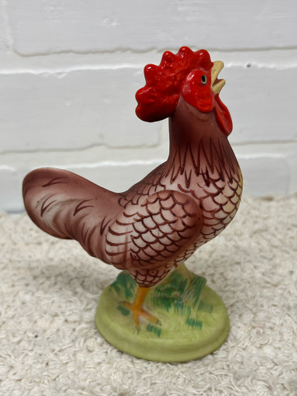 Vintage Ceramic Rooster Figurine - Mid Century, Made in Japan