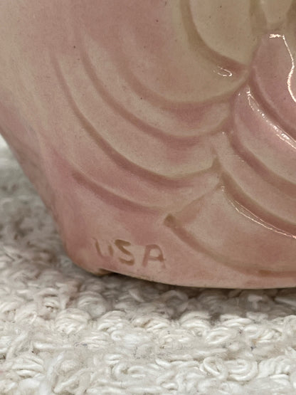 Vintage Pink & Gray Double Swan Planter