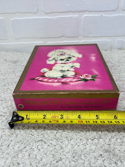 Vintage Box of 'Sparkling Pets' 1960's Greeting Cards