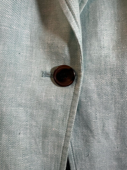 Size 10 Talbots Light Blue Linen One-Button  Blazer