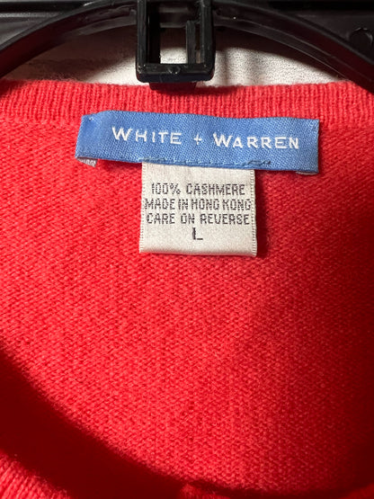 Size L White + Warren Peach Cashmere Sweater Set (2 Piece)