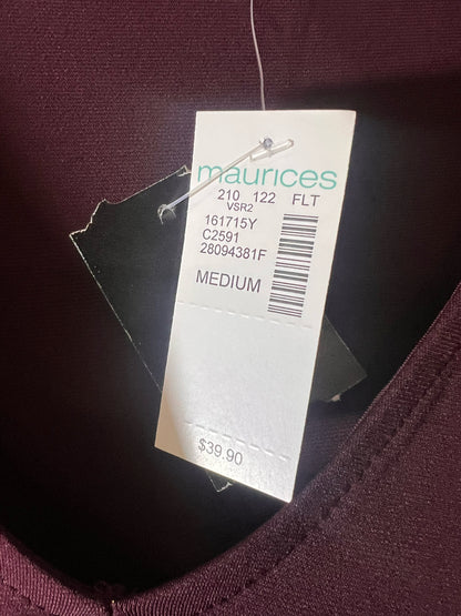 Size M Maurice's  NWT Maroon Lace Sleeve Dress