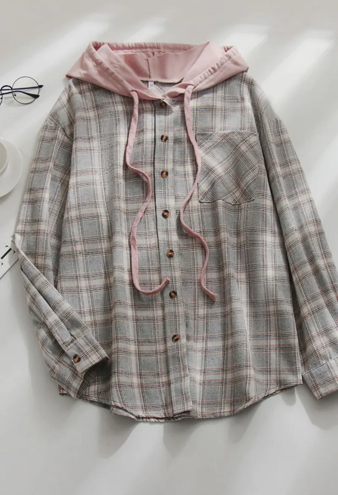 Ninexis Hooded Colorblock Plaid Shirt/Jacket - multiple color options
