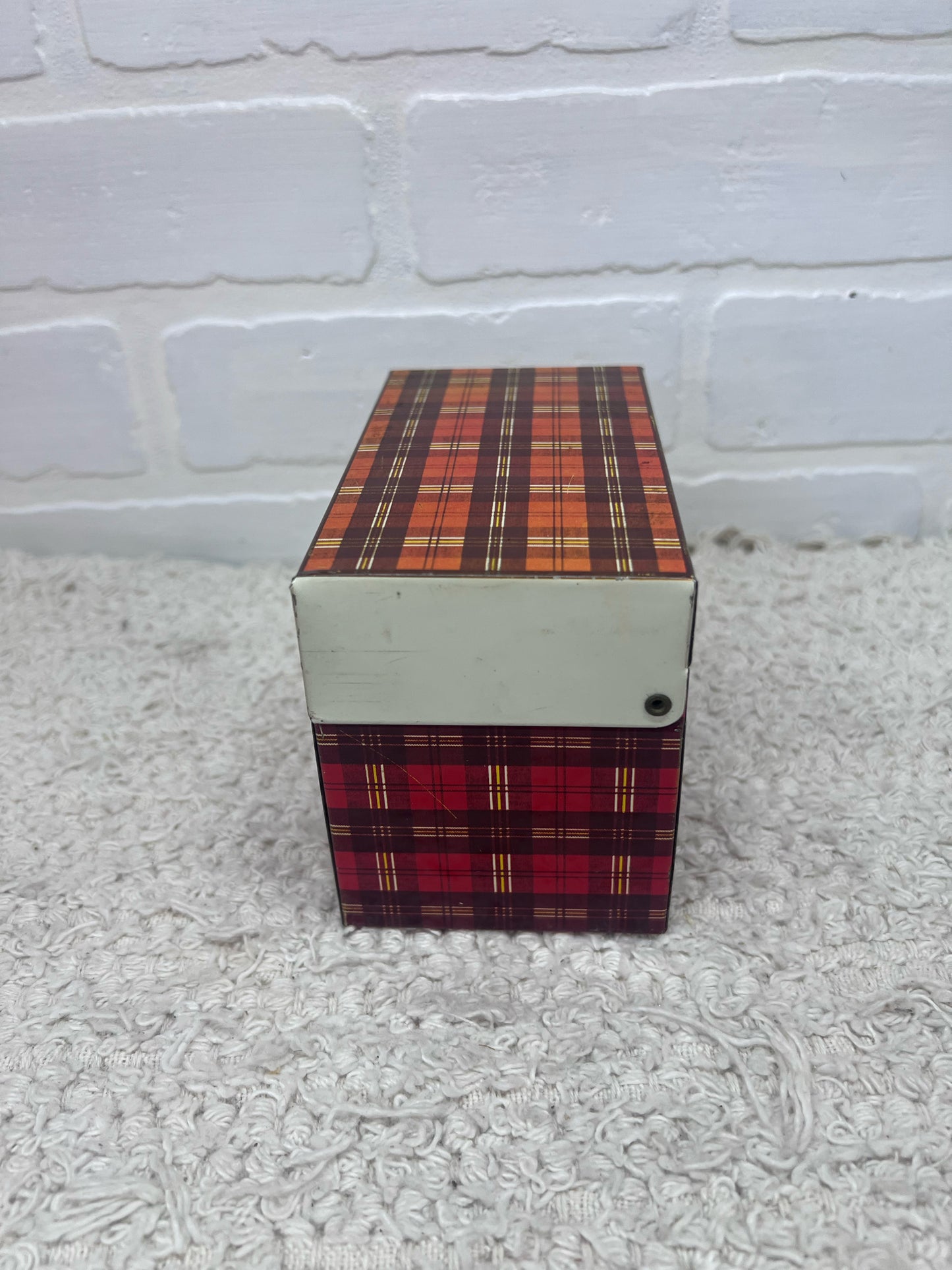 Ohio Art Red Plaid Recipe Box