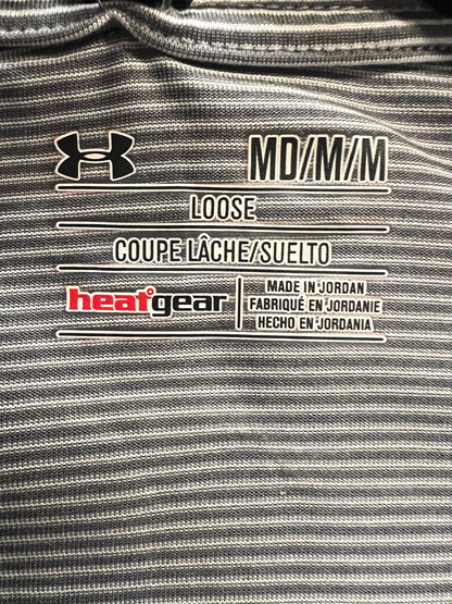 Size M Under Armour Gray & White Striped Pullover