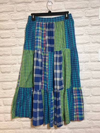 Size L Casey & Max Cotton Maxi Skirt - Multicolor Plaid