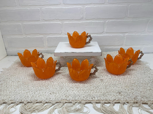 Antique 1906 Westmoreland Orange Peel Punch Cup Set (6)
