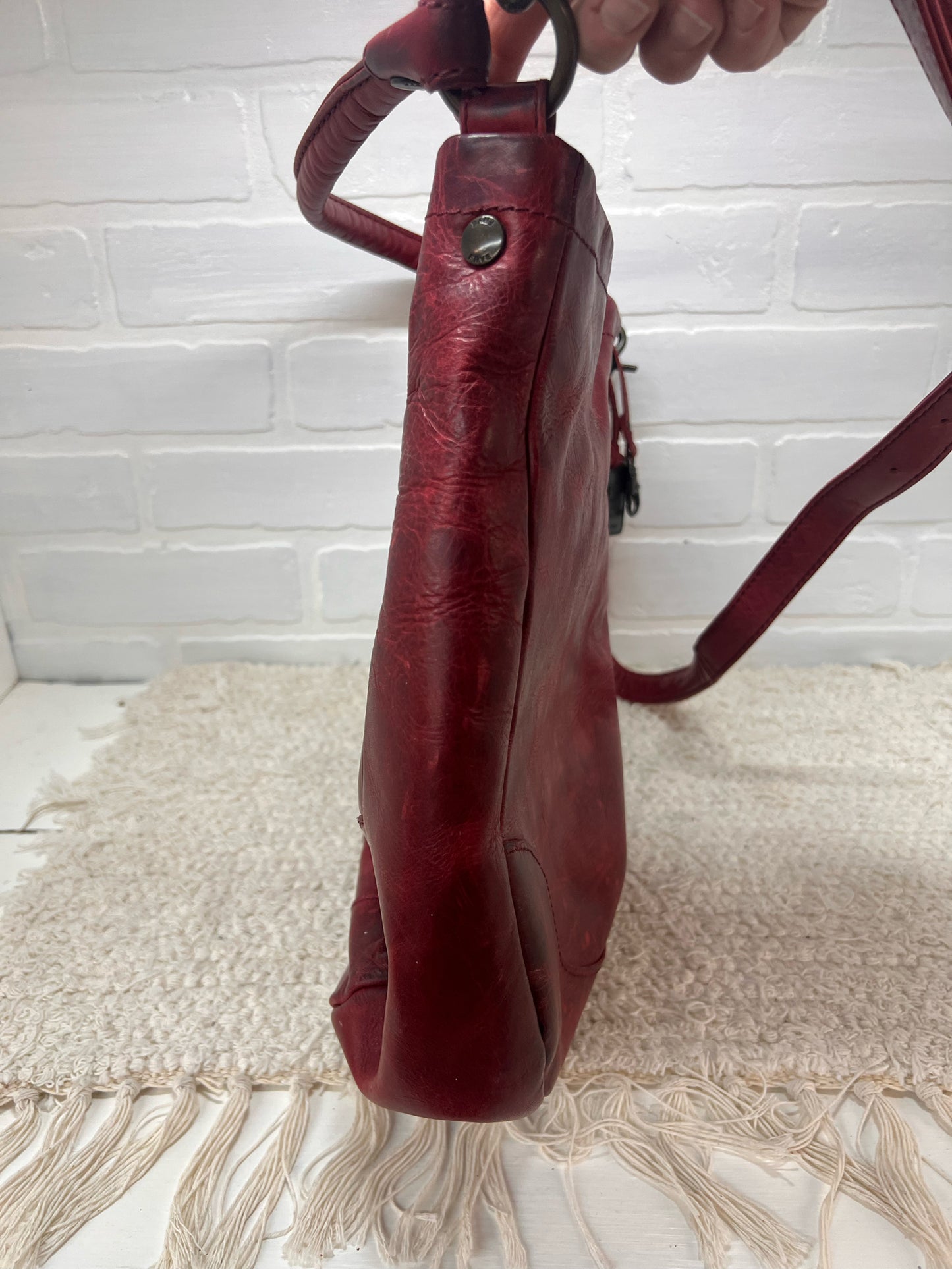Frye Melissa Hobo Bag in Red Leather