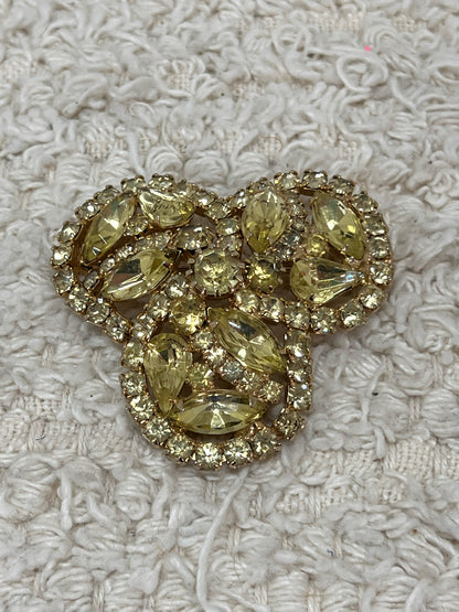 Weiss yellow rhinestone brooch