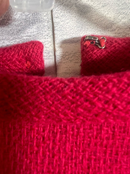 Sears Boucle Knit Hot Pink Vintage Dress