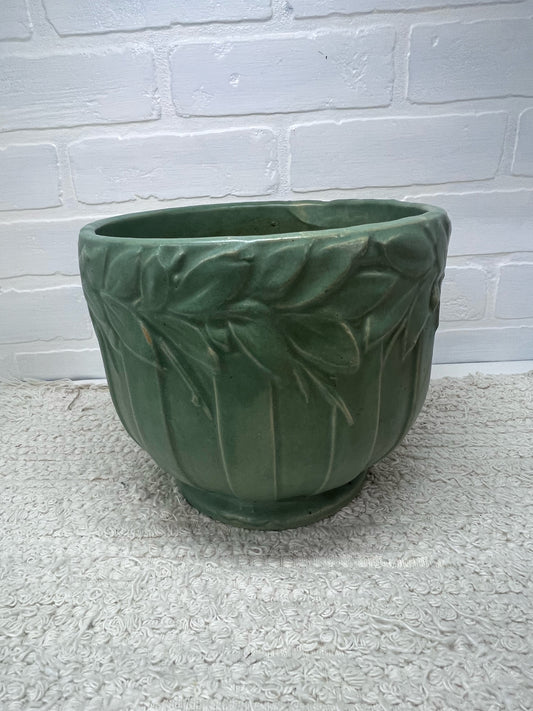 McCoy Green Glazed Jardiniere Circa 1930's 7" Tall