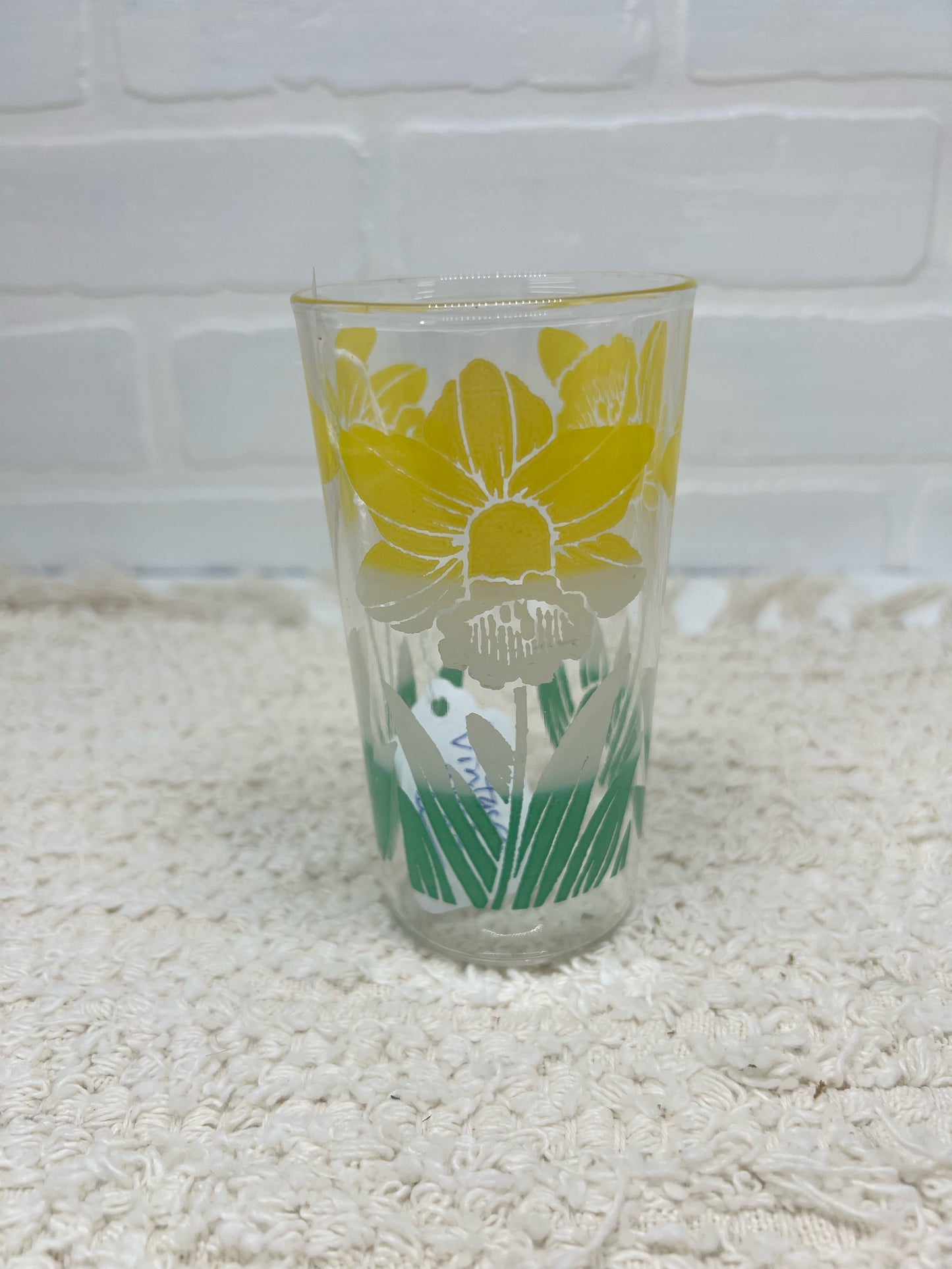 Vintage floral drinking glass