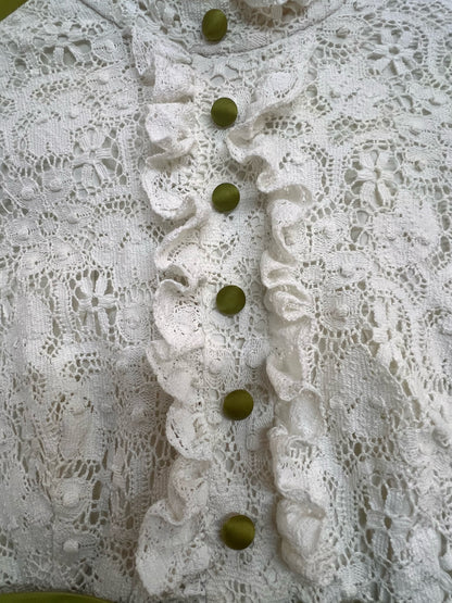 Green & White Vintage Prom/Bridesmaid Dress