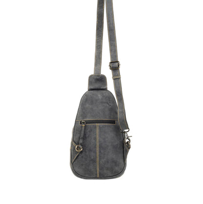 Myra Bag Western Fork Sling Bag in Coal