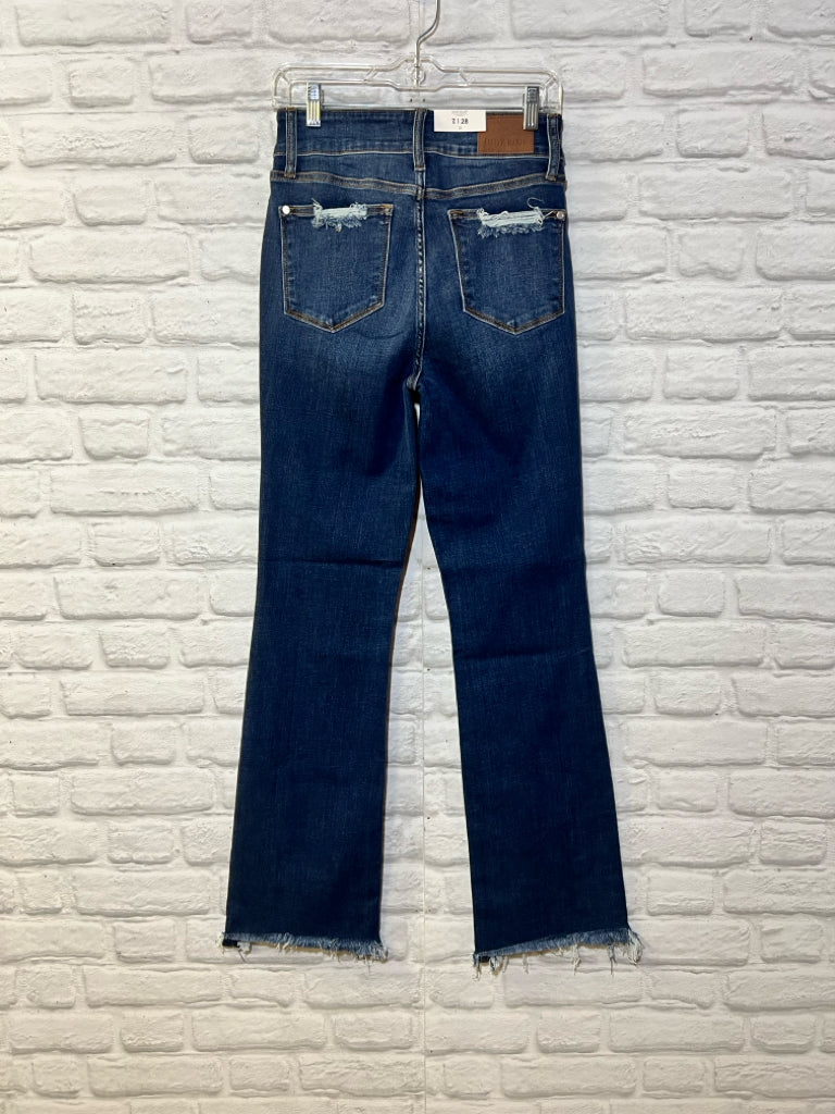 Judy Blue High Waist Frayed Hem Boot Cut Jeans