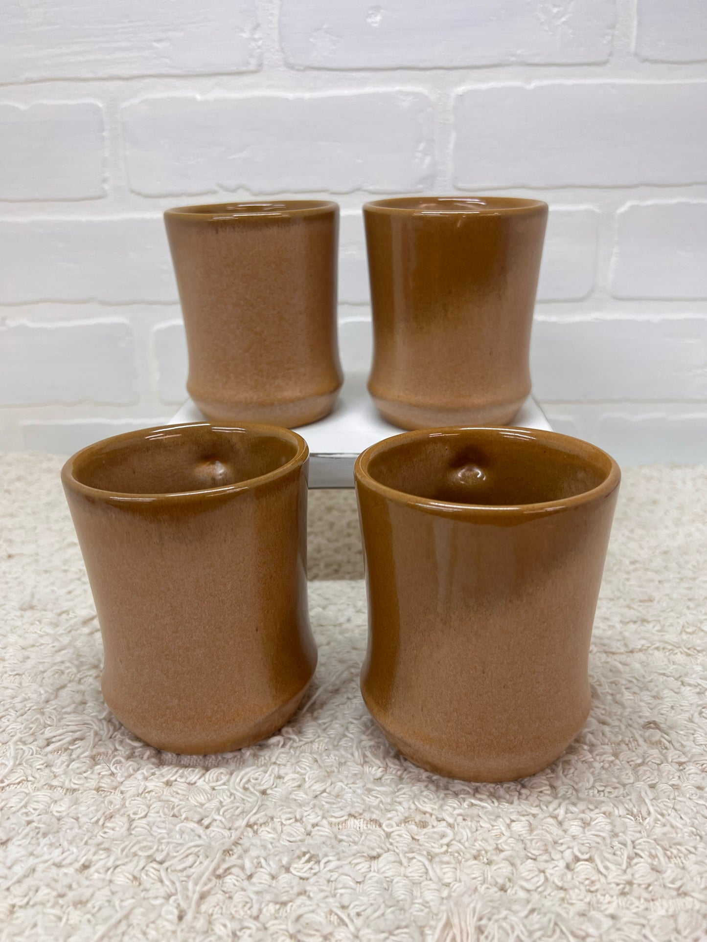 Frankoma Mug Set C5 Brown Pottery - Original Box!