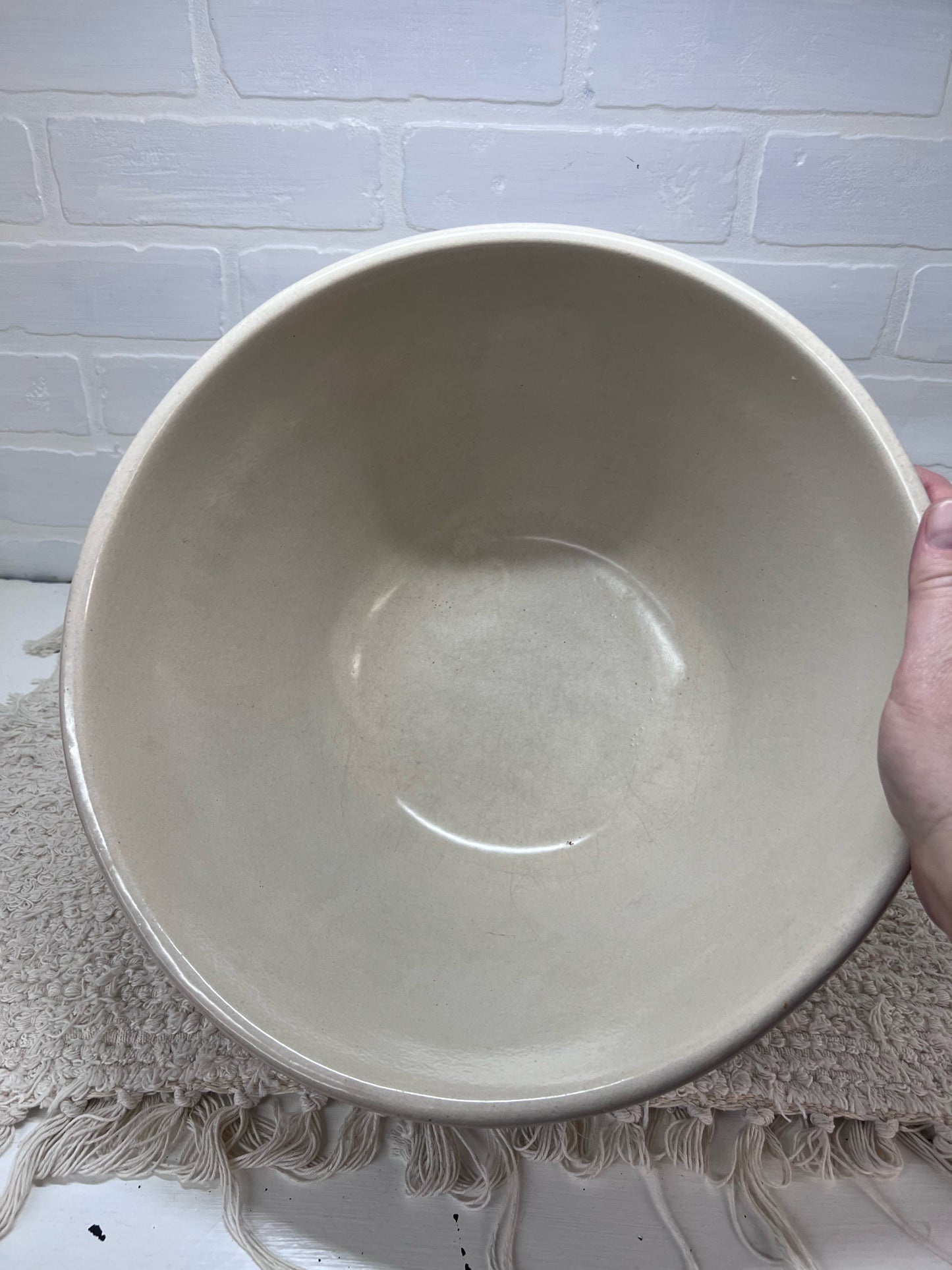 Ransbottom Roseville 12" Mid-Century Blue Banded Bowl