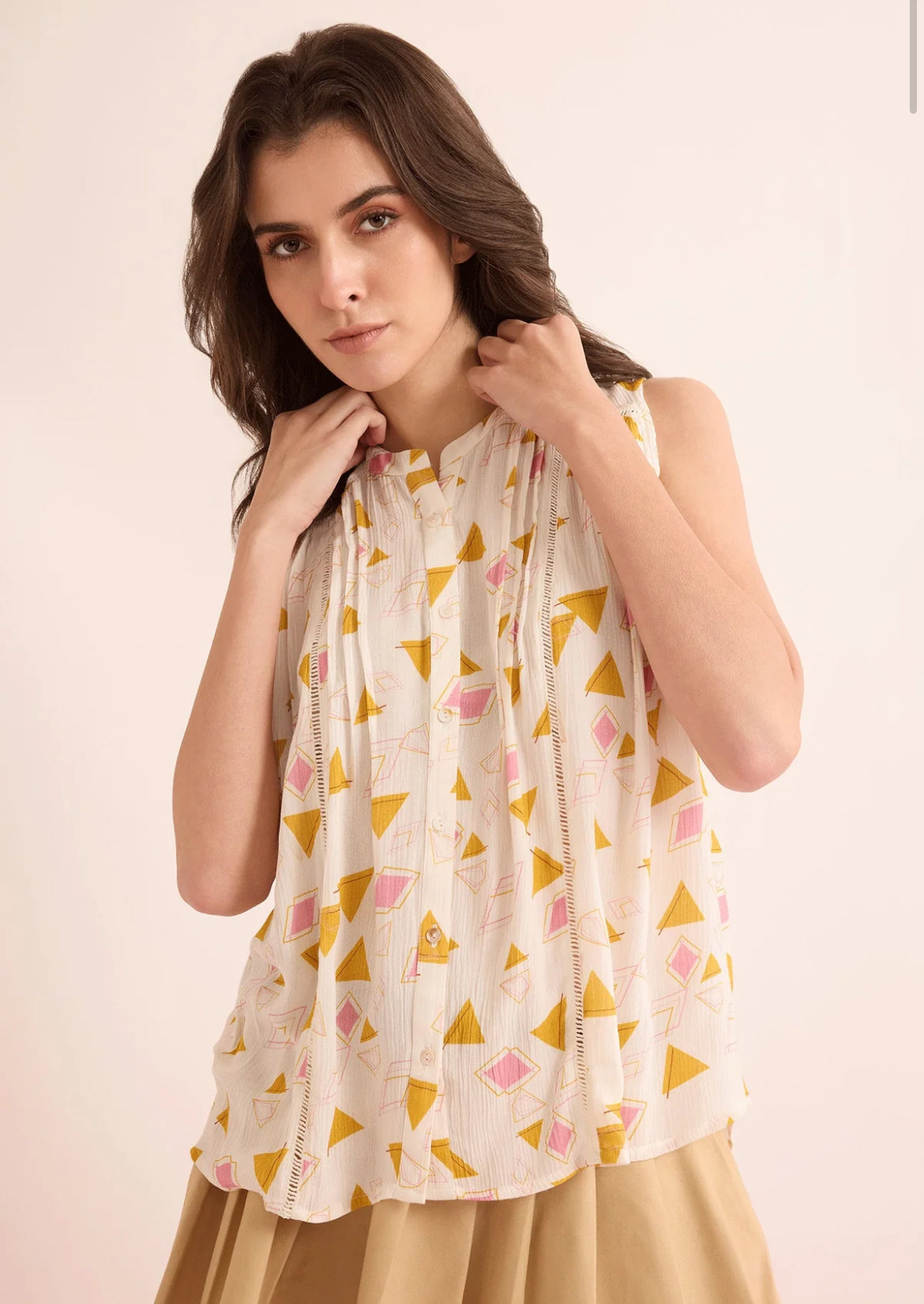 Myra Bag Angelina Sleevess Top in Off White