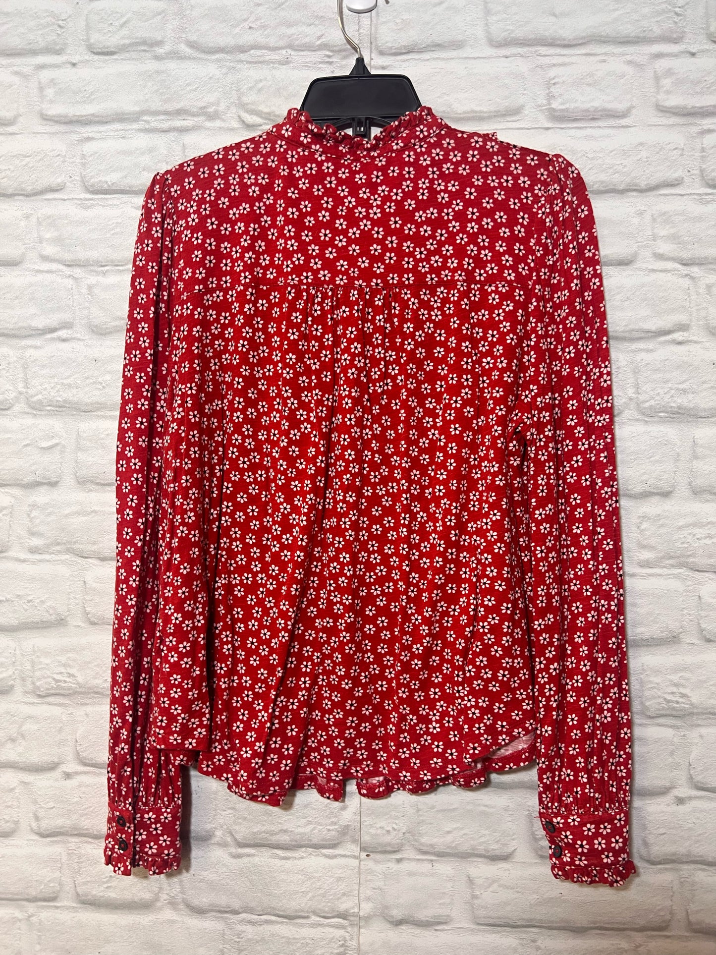 Size 12 Boden Red Floral Button Down Shirt