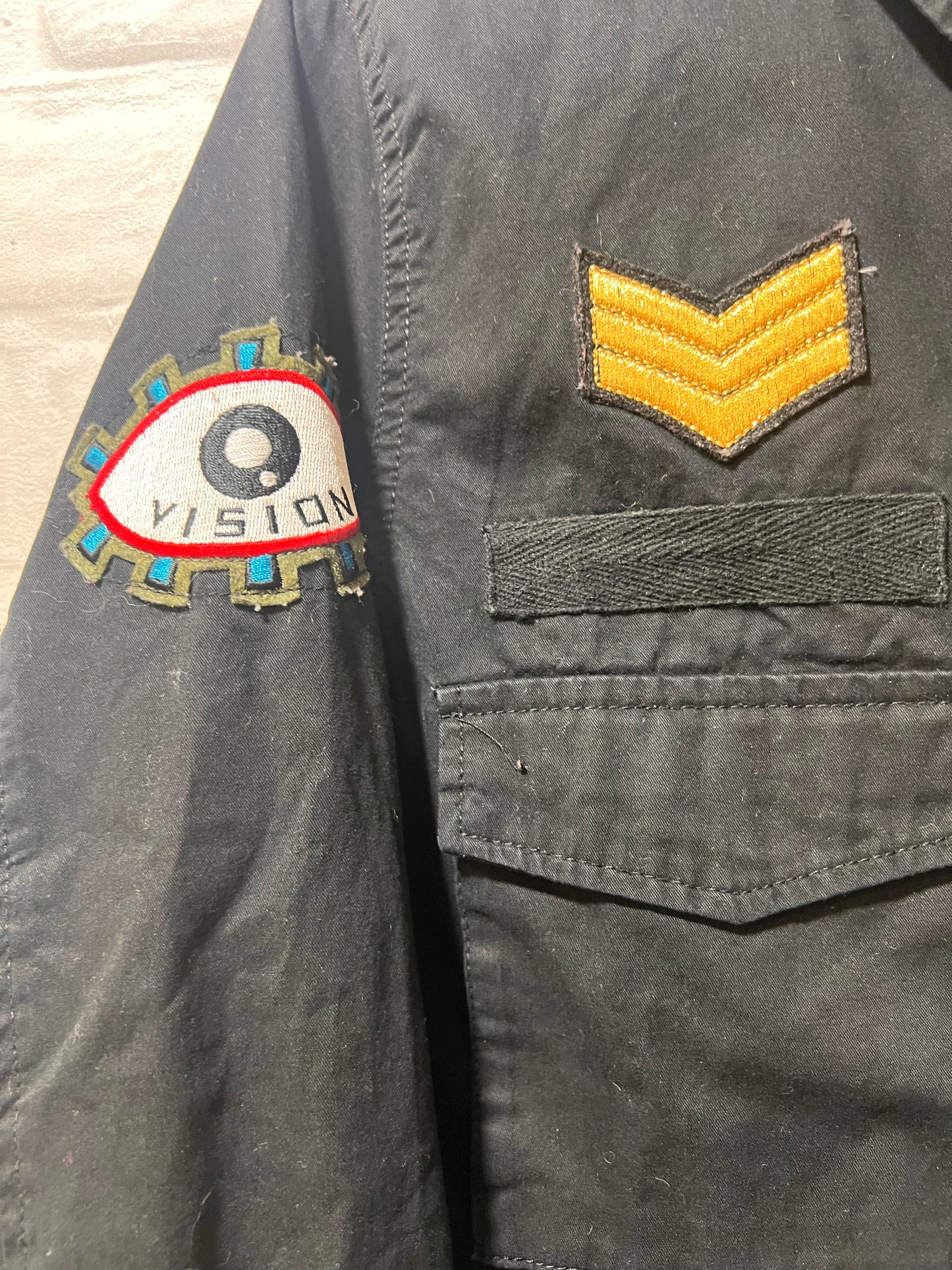 Size M LoveTree Black Cotton Military Style Jacket