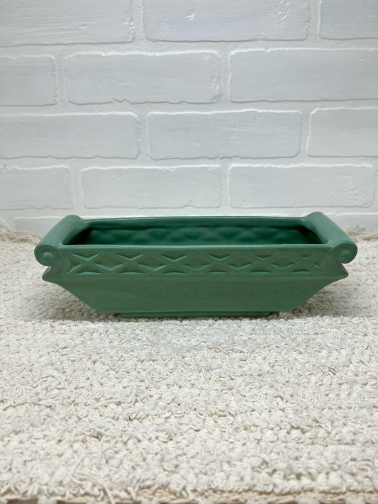 Abingdon 1940's teal blue/green rectangular planter