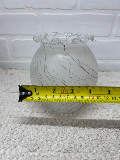 White & Black Hazel Atlas Drizzle Vase