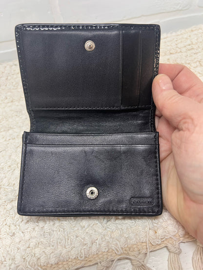 Coach Leather & Canvas Black C Wallet
