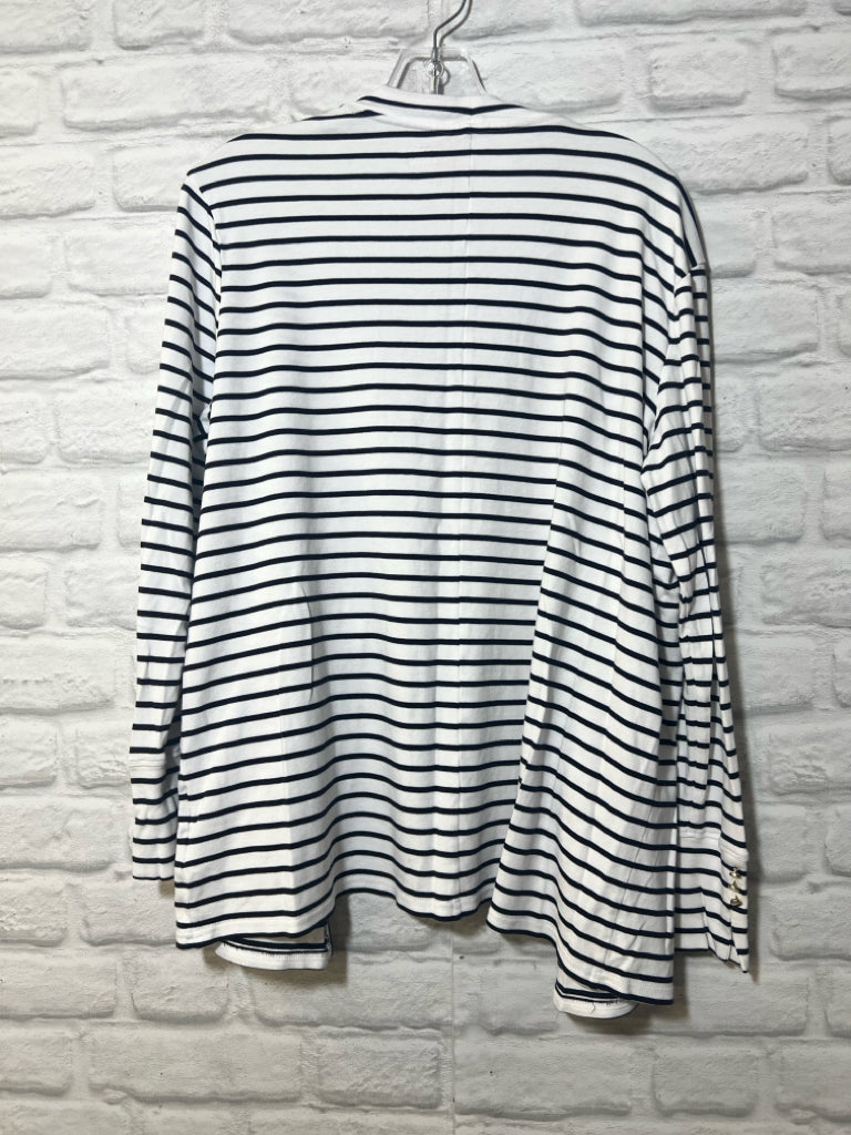 Size XL Land's End striped open front sweater