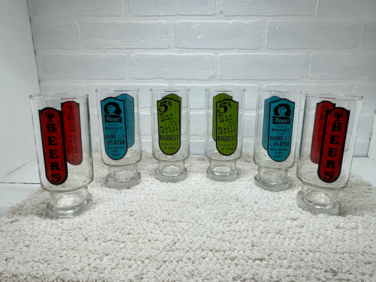 Anchor Hocking vintage beer glass set