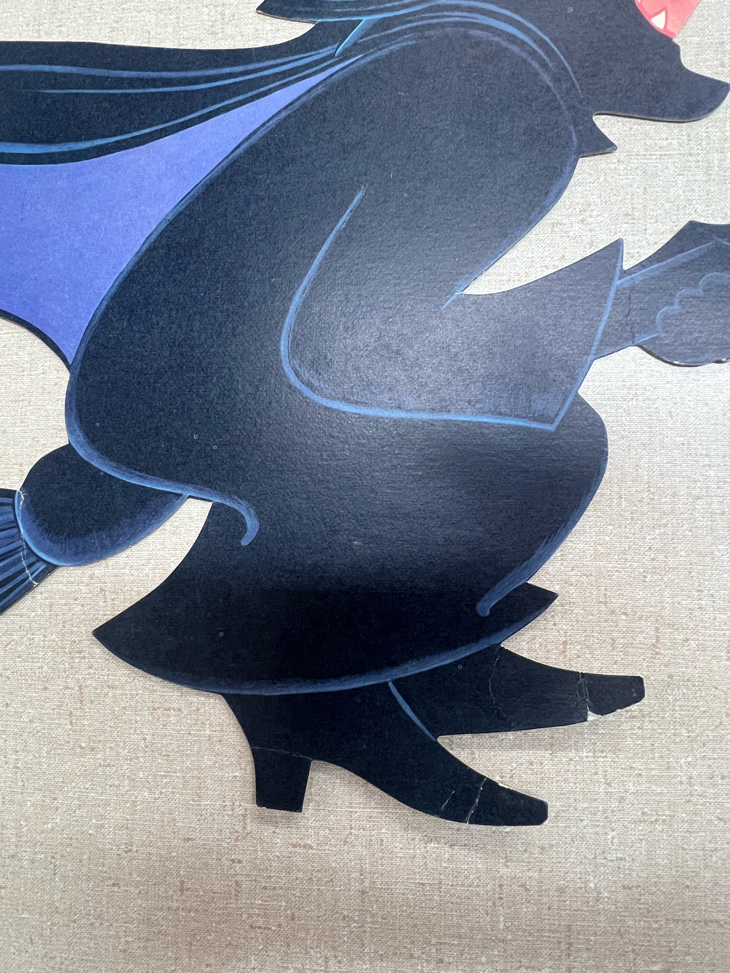 Vintage Die Cut Halloween Witch Cutout