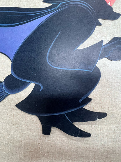 Vintage Die Cut Halloween Witch Cutout