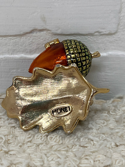 Monet Acorn Enameled Trinket Box