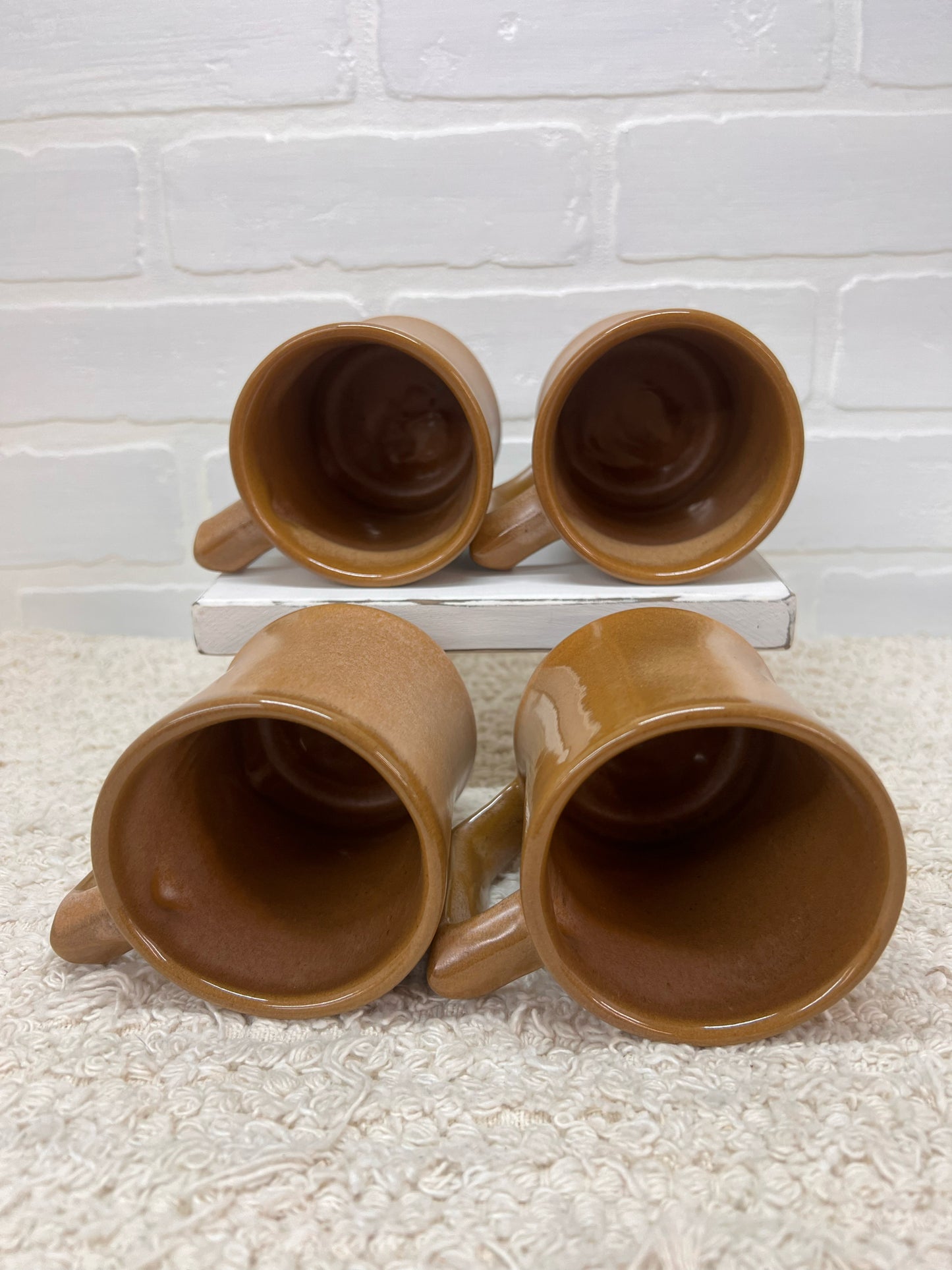 Frankoma Mug Set C5 Brown Pottery - Original Box!