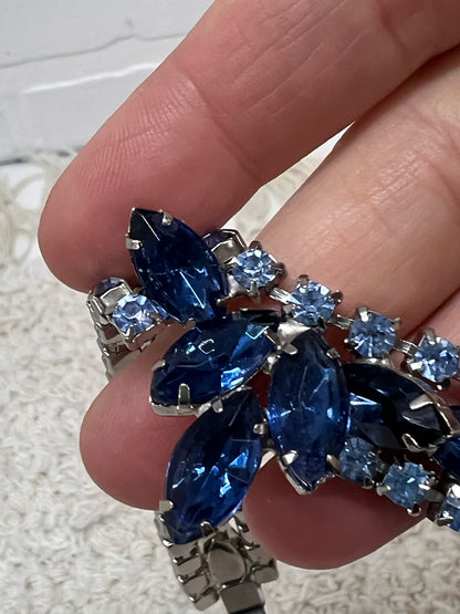 Vintage blue rhinestone bracelet