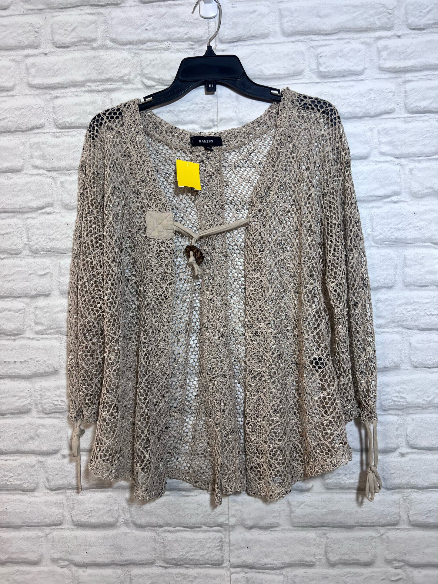 Size M kaktus Open Knit Light Brown Cardigan