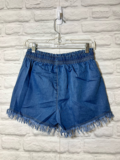 Drawstring high waist raw hem boutique shorts