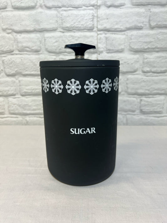 West Bend black snowflake metal Sugar canister