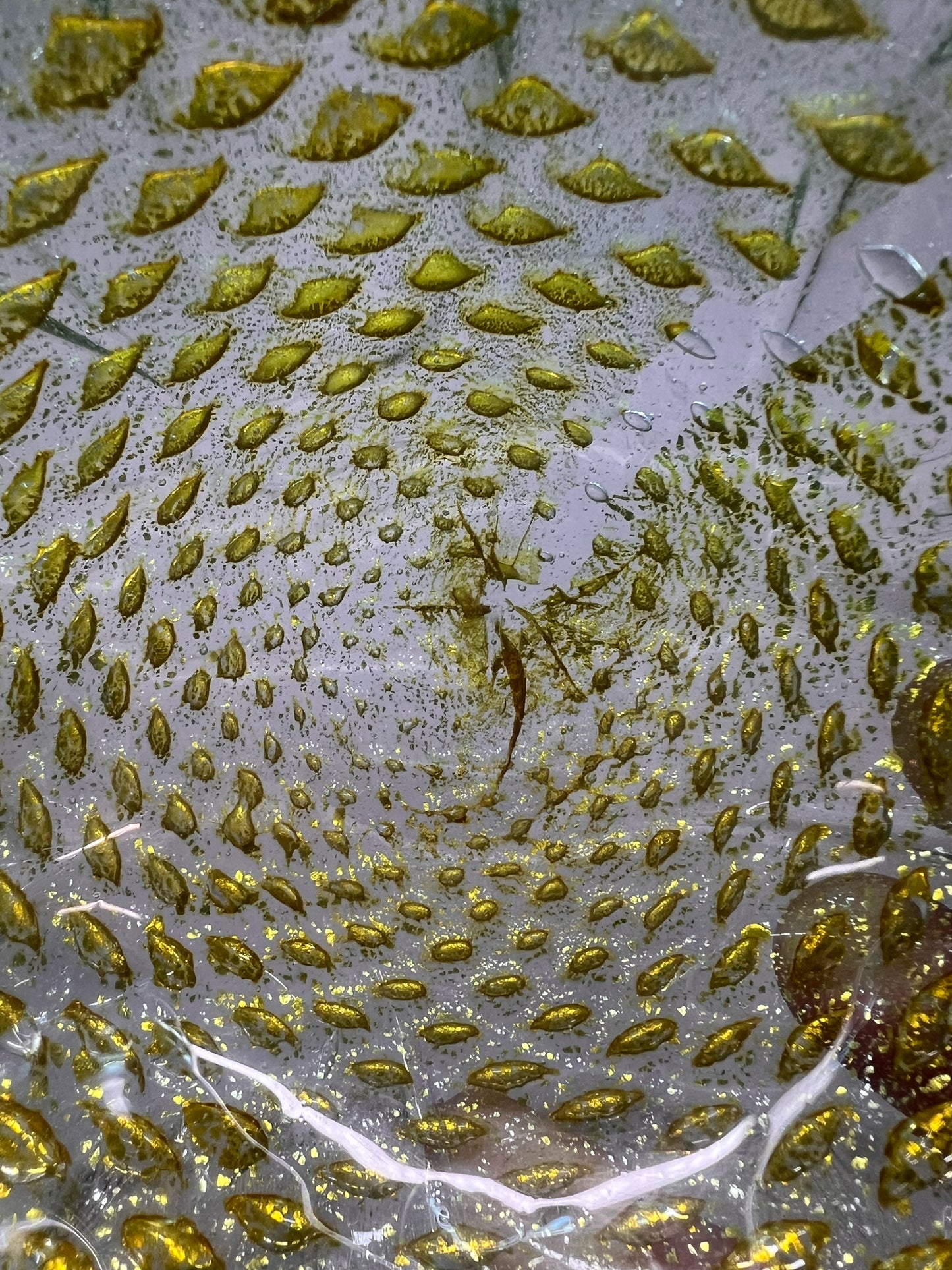 Murano/Murano Style Bollinato Blue & Gold Art Glass Bowl