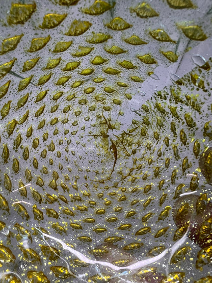 Murano/Murano Style Bollinato Blue & Gold Art Glass Bowl