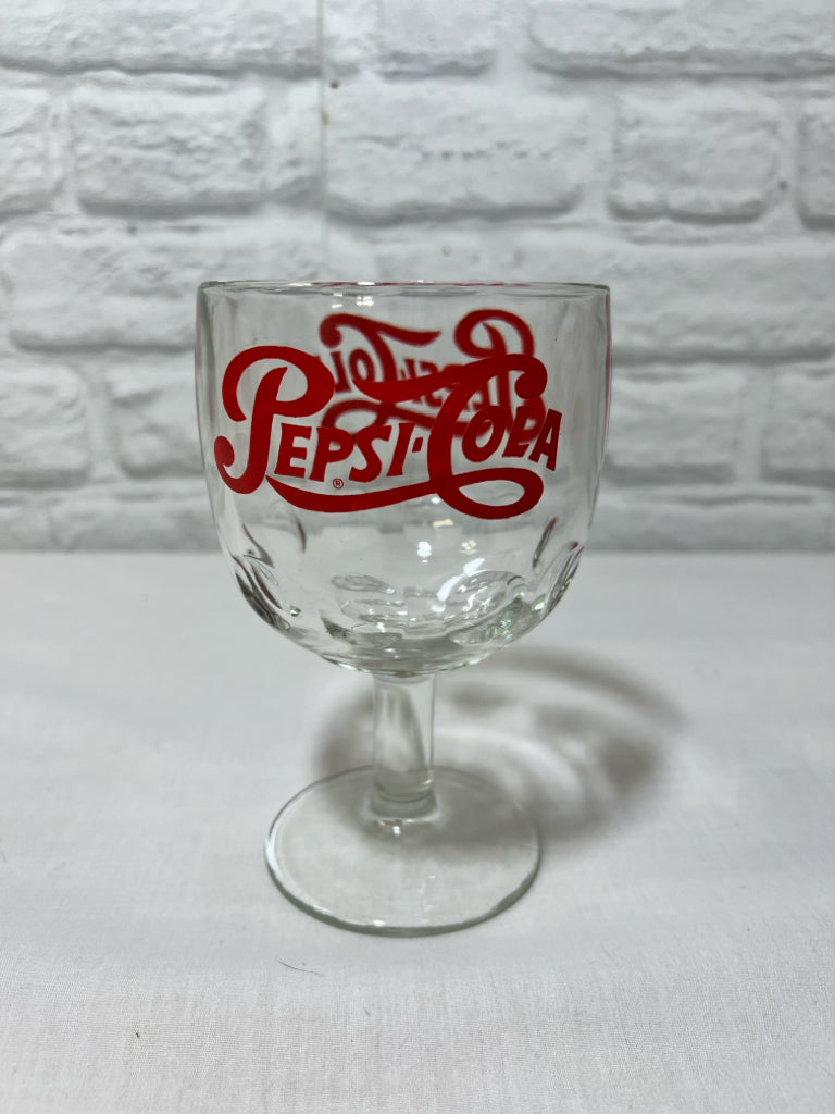 Pepsi thumbprint goblet/glass