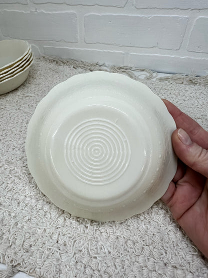 set of 6 custard glass cereal bowls
