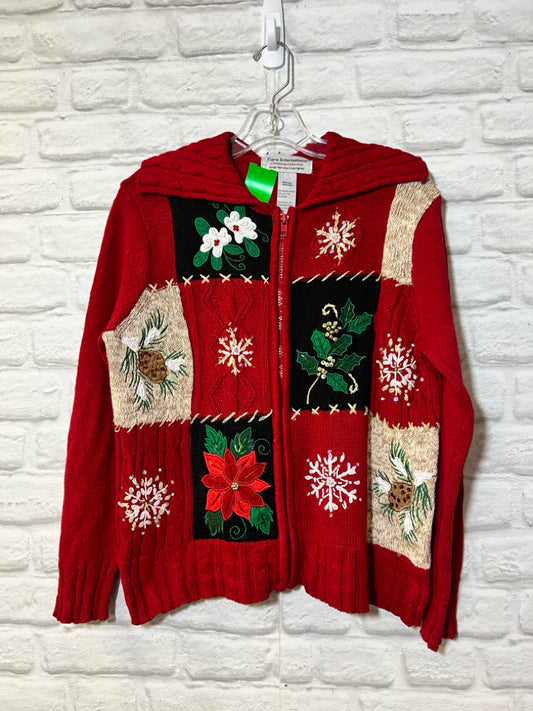 Size M Tiara red embellished Christmas cardigan