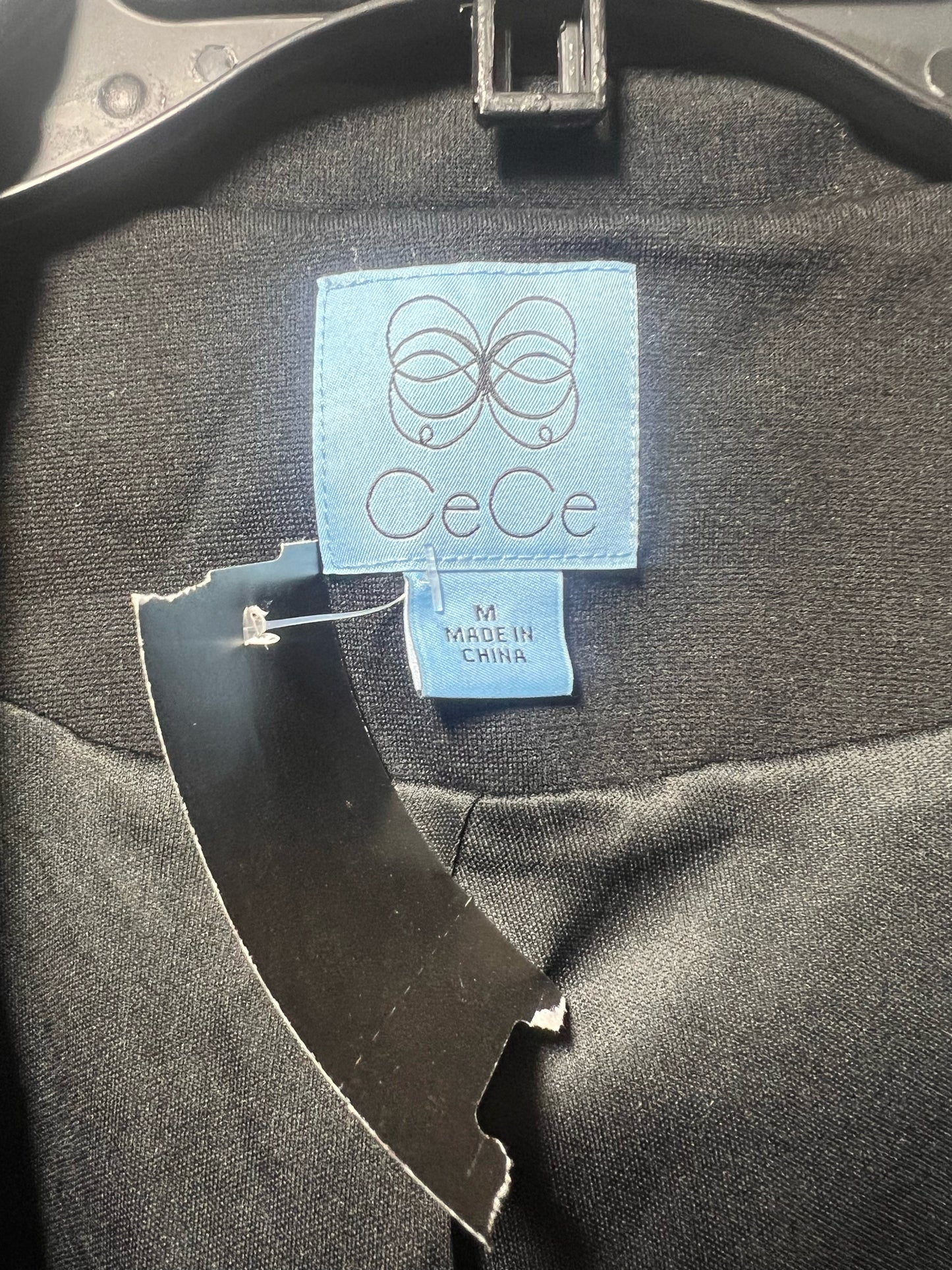 Size M CeCe Fitted Open Front Black Blazer