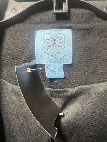Size M CeCe Fitted Open Front Black Blazer
